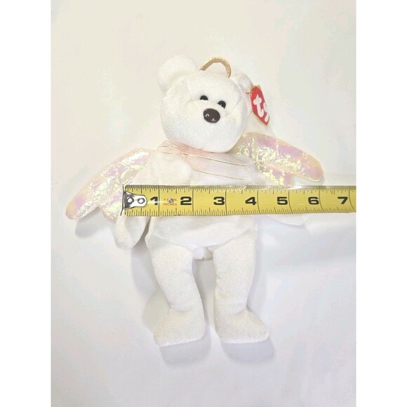 Beanie Baby TY Retired “Halo” the Angel Bear – Rare 1998 Brown Nose - Picture 12 of 13